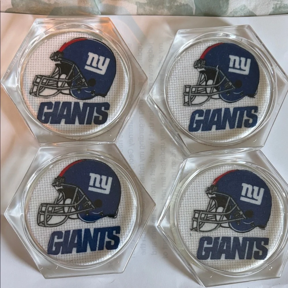 Blue Helmet Coasters - Set of 4